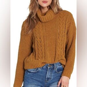 Billabong Mustard Cowl Neck Sweater